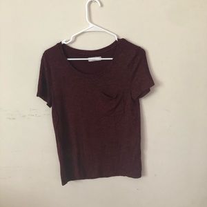 Maroon heather A&F short sleeve shirt (XS)
